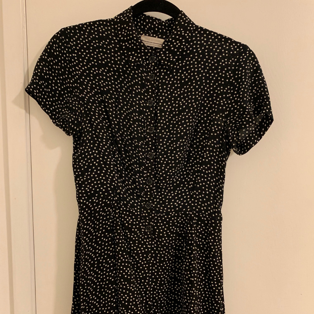 Polka-dot Collared Button-Up Romper